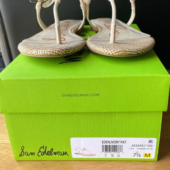 Sam Edelman Cream and Gold Floral Sandals - Picture 12 of 15